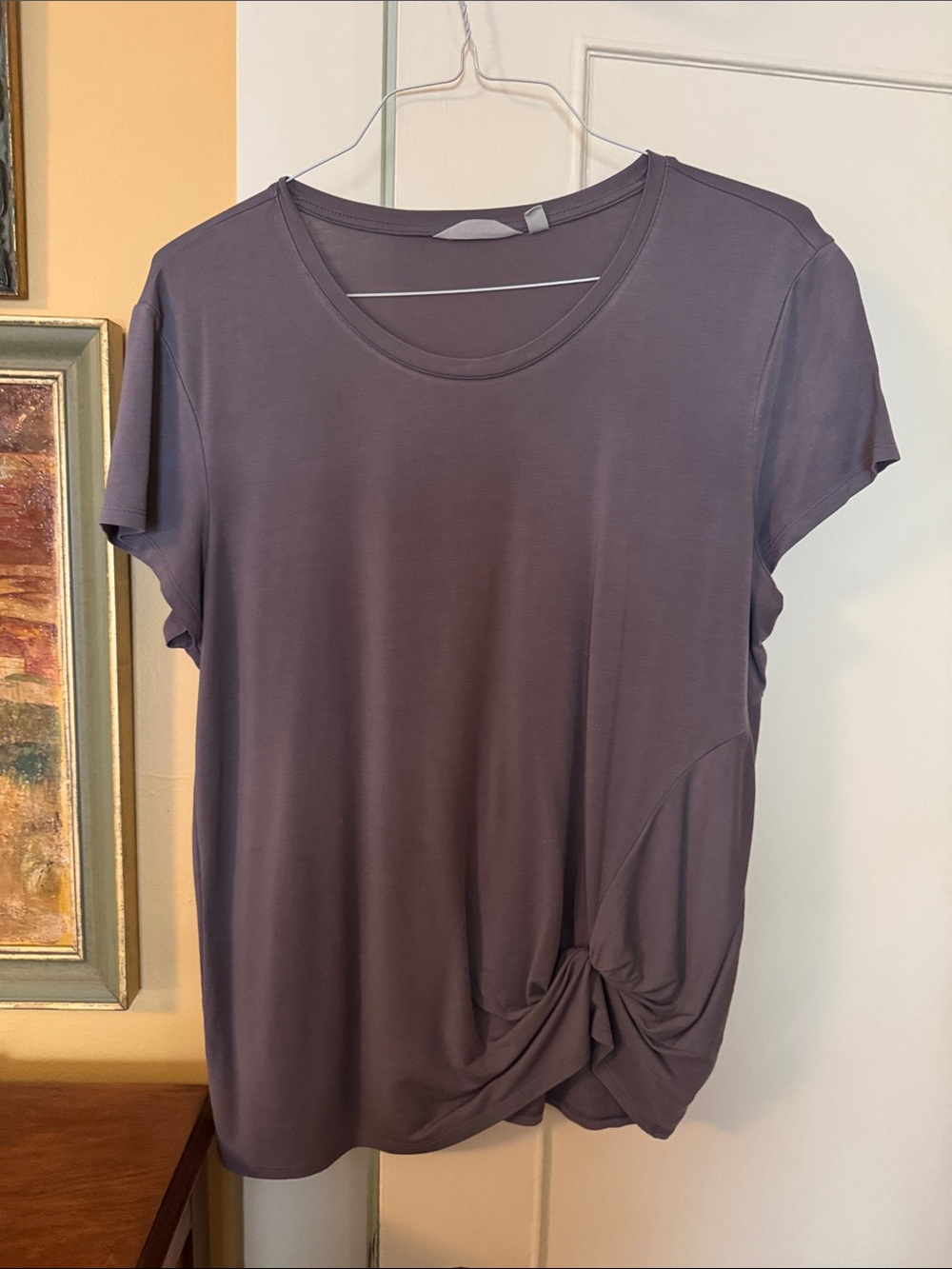 Athleta Short-Sleeve Twist-Hem Tee in Dusty Mauve